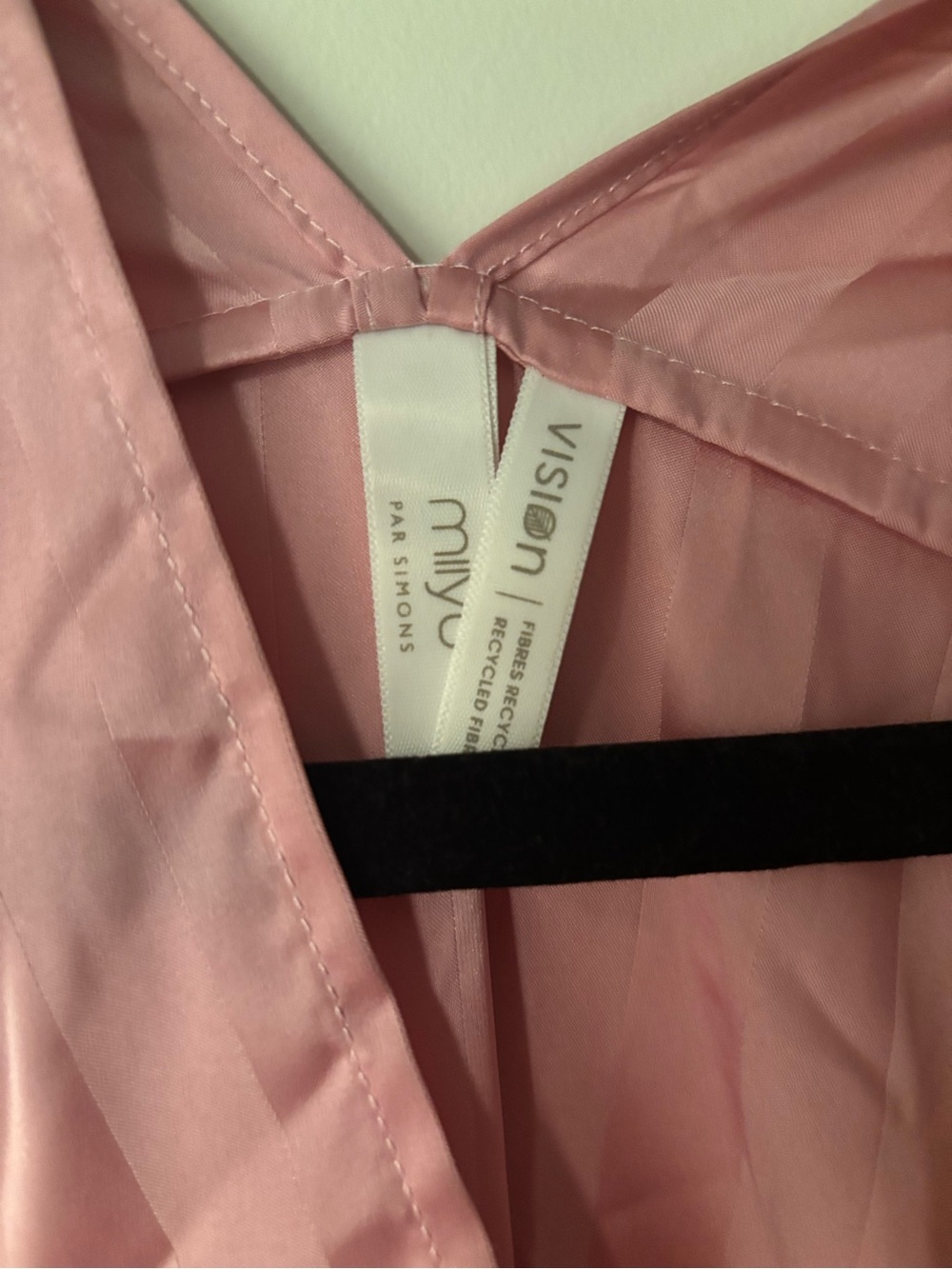 Satin Pink Kimono-Style Lounge Robe - Picture 4 of 6
